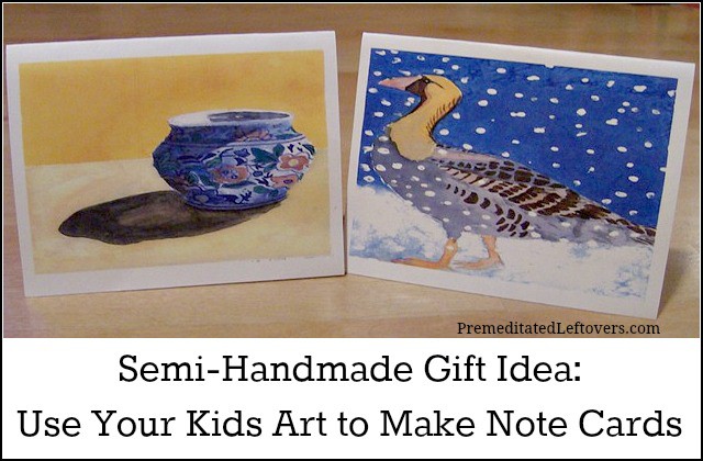 Use Kids Artwork to make Note Card Sets - Frugal Gift idea