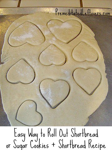 Easy way to roll out shortbread dough or sugar cookie dough plus shortbread recipe