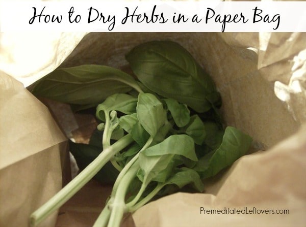 how to dry herbs in a paper bag