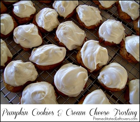 Pumpkin Cookies with Cream Cheese Frosting