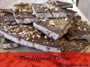homemade toffee recipe with chocolate and nuts