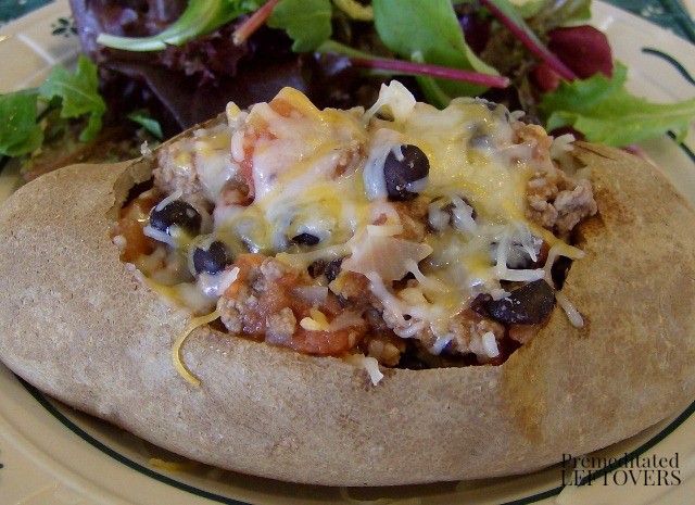 Quick and Easy Chili Stuffed Baked Potatoes Recipe 