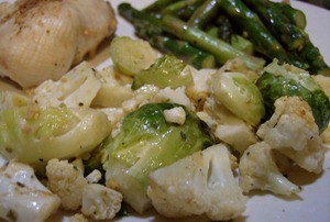 Roasted Cauliflower and Brussel Sprouts
