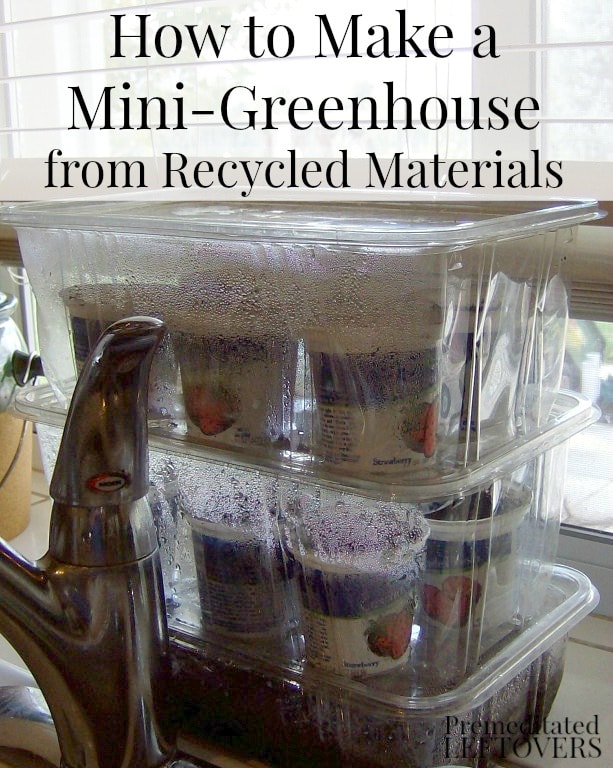 How to make a mini-greenhouse from recycled materials. A quick and easy tutorial for making a DIY Mini-Greenhouse for starting seedlings.