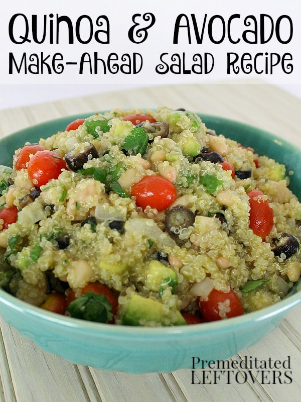 This quick and easy Quinoa and Avocado Salad Recipe can be served as a hearty side dish or a delicious meatless meal. Includes a honey-lime dressing recipe.