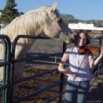 My horse loves music