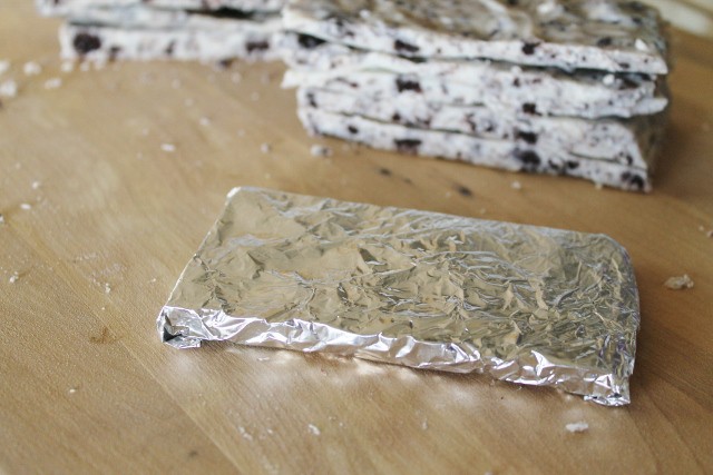 Repurposing foil to make candy bar wrappers for homemade candy bars