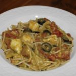Spaghetti with Avocado Sauce and Chicken