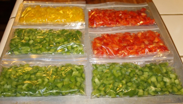 save money on bell peppers by freezing them in bulk