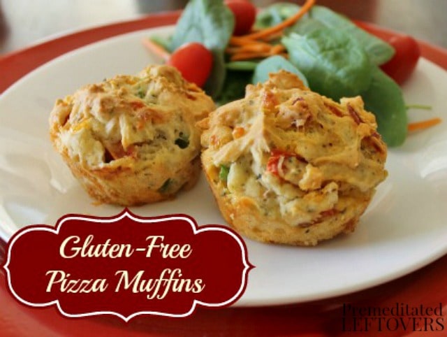 This delicious gluten-free pizza muffin recipe makes an easy gluten-free lunch, a savory breakfast, or a quick dinner. It includes dairy-free options.