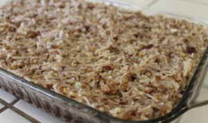 gluten-free, dairy-free German chocolate Cake Recipe with Topping 