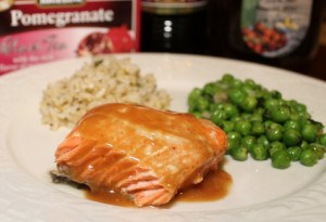 Salmon with Pomegranate Glaze Recipe using Bigelow Pomegranate tea