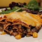 Mushroom and Black Bean Enchilada Casserole Recipe (425x291)