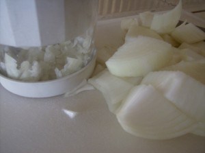 Time Saving Tip - Use a food chopper to dice onions