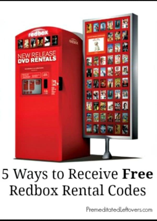 5 Ways to Receive Free Redbox Rental Codes + Free codes. Here is a list of free Redbox rental codes and 5 ways to find free Redbox rental codes to use.