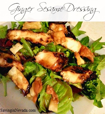 Grilled Chicken Salad with Ginger Sesame Dressing