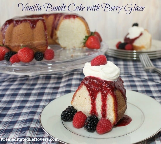 Vanilla Bundt Cake Recipe with Berry Glaze