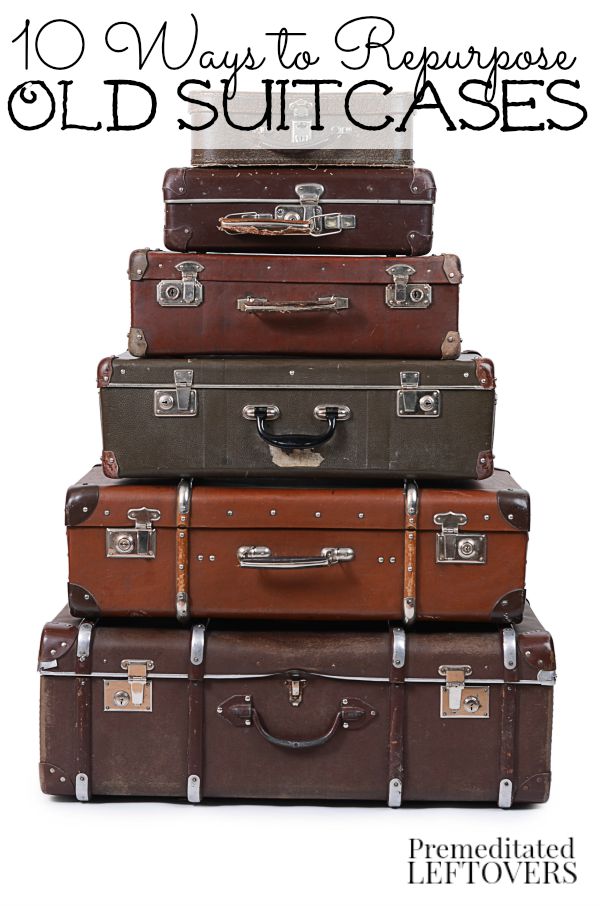 A stack of vintage suitcases