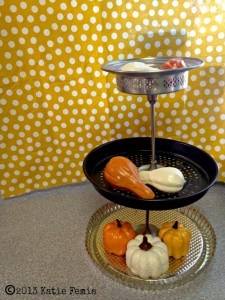 Easy Upcycle use old platters and dishes to make a Three Tier Server