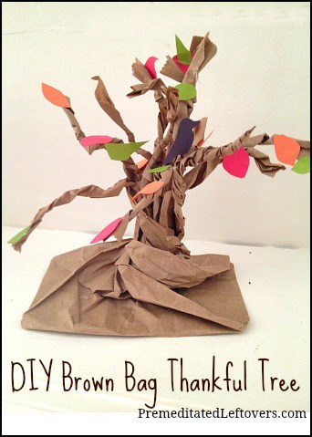 DIY Brown Bag Thankful Tree: An easy Thanksgiving Craft to do with your kids