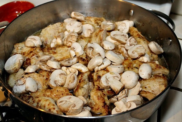 Making Chicken Marsala - chicken, mushrooms, and wine
