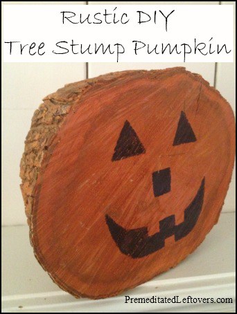 Rustic DIY Tree Stump Pumpkin