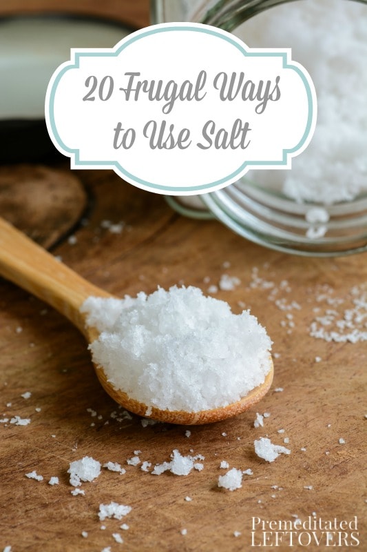 20 Frugal Ways to Use Salt- Salt has many frugal uses around the home. Learn how it can be used for cleaning, gardening, beauty, and natural remedies. 