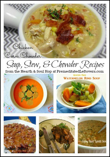 soup recipes, stew recipes, and a chowder recipe