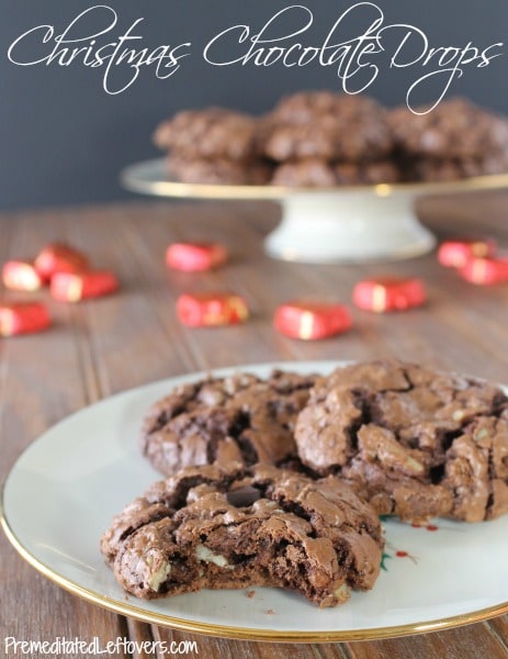 Christmas Chocolate Drops are perfect for Cookie Exchanges and giving in a goodie basket during the holidays.