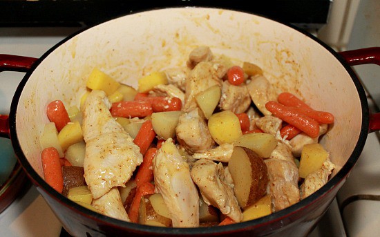 Honey Mustard Chicken and Vegetables - cooking in a Wonderbag - Step 1 Bring to a boil