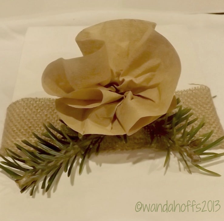 Making a flower from a coffee filter