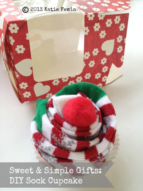 DIY Sock Cupcake Gift Idea