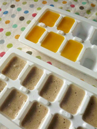 freezing baby food in ice-trays