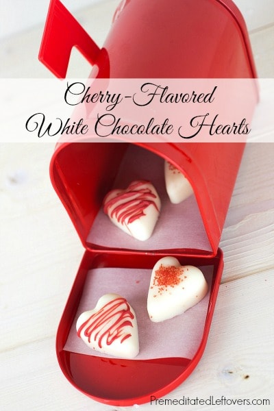 Cherry-Flavored White Chocolate Hearts Recipe