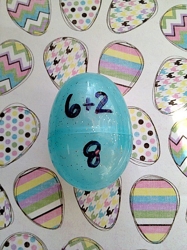 Teach children their addition facts using plastic Easter eggs + More Learning Games Using Easter Eggs