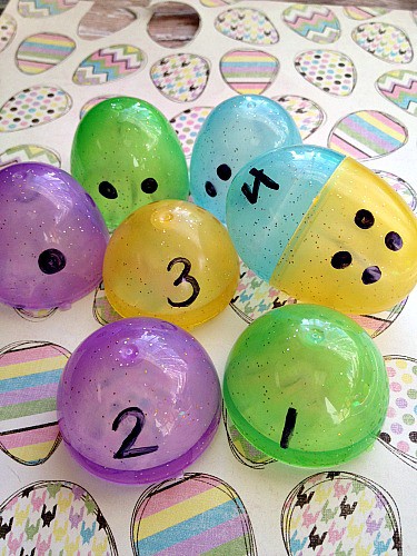 Teach kids to count using plastic Easter eggs + More Educational Games Using Easter Eggs