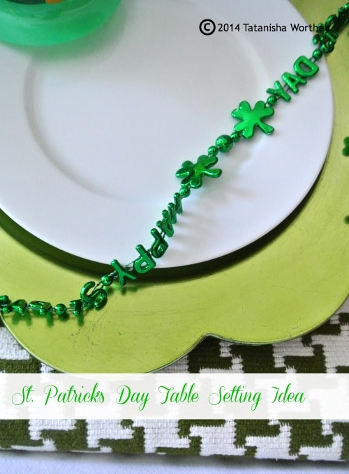Frugal St. Patrick's Day table decor and place setting ideas
