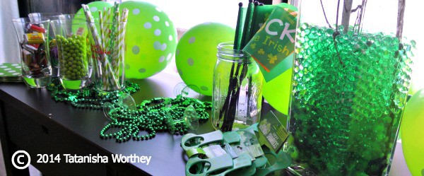 St. Patrick's Day table decor and side table decorations