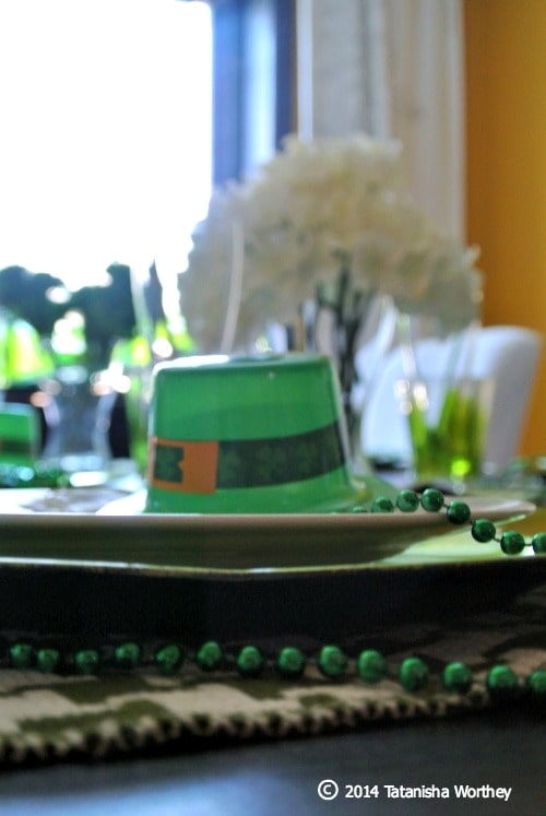 St. Patrick's Day table decor and centerpiece 