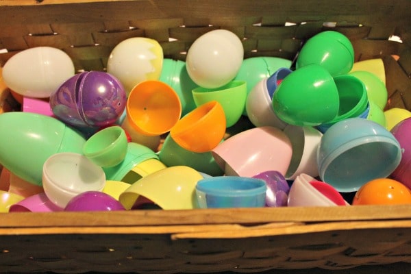 Color Matching activity using plastic Easter eggs