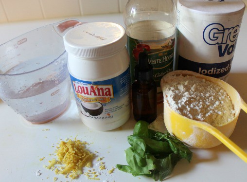 Ingredients for Homemade Lemon & Basil Play-Dough Recipe