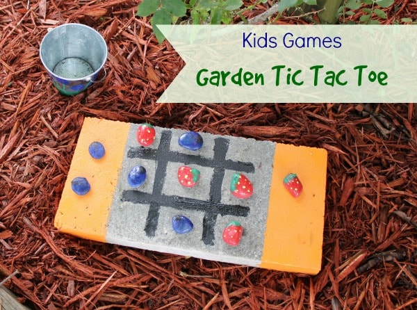 How to Make a Garden Tic-Tac-Toe Game with a Concrete Block and Rocks - A fun craft and game for you and your child to incorporate into your yard or garden. 