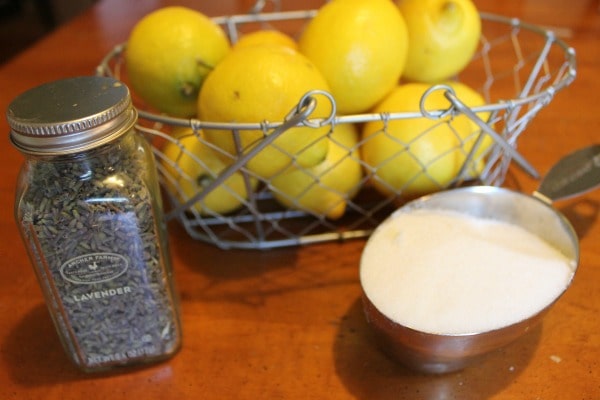Homemade Lavender Lemonade ingredients