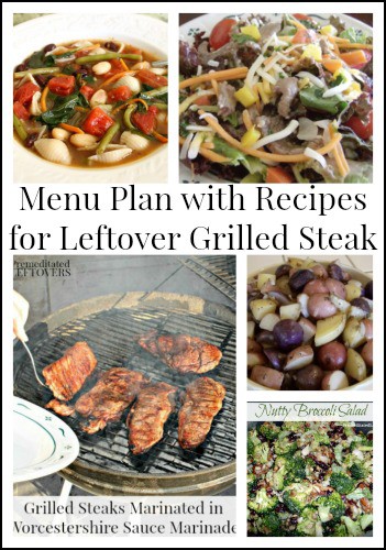 Menu Plan with Recipe Ideas for leftover steak