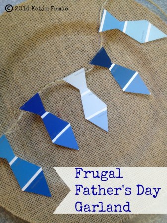 Frugal Father's Day Tie Garland Made with Paint Chips