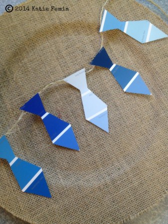 Frugal Father's Day Tie Garland Made with Paint Chips
