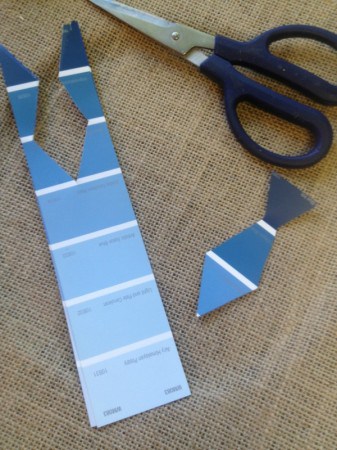 Step 2 for creating a  Father's Day Tie Garland from Paint Chips
