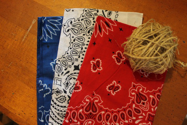 supplies for Patriotic Red, White, and Blue Handkerchief Bunting 