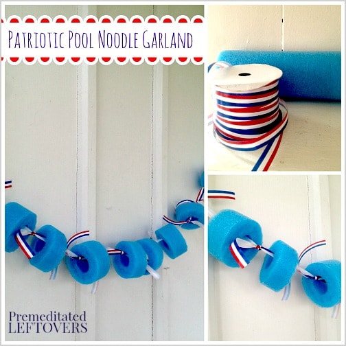 How to make garland using a pool noodle and ribbon