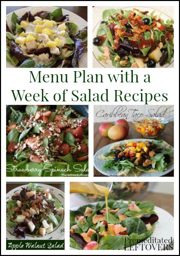 Menu Plan with a Week of Salad Recipes